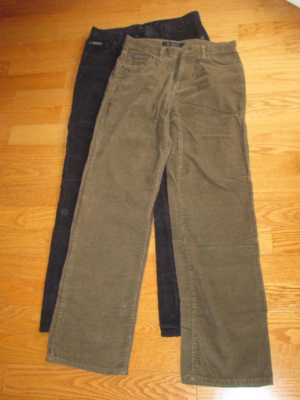 New Men's Calvin Klein Jeans Cotton Black & Tan Corduroy Pants Size 30/32